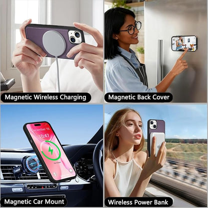 Wallet Case for iPhone 15 Plus with Card Holder/Crossbody Wallet/Strap| RFID Blocking | Magnetic | Kickstand | Detachable | PU Leather Phone Case for iPhone 15 Plus,6.7 in,Purple