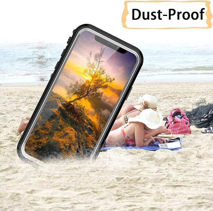 Waterproof Phone Case Compatible with iPhone 11 Pro Max, IP68 Waterproof Shockproof Dust-Proof Phone Case with Built in Screen Protector, Full Body Protective Case (Black, iPhone 11 Pro Max)