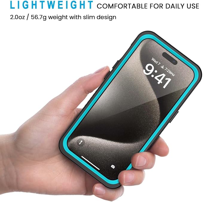 Lanhiem for iPhone 15 Pro Max Case, IP68 Waterproof Dustproof Shockproof Cases with Built-in Screen Protector, 360 Full Body Heavy Duty Rugged Phone Cover for iPhone 15 Pro Max - 6.7 inch (Blue)