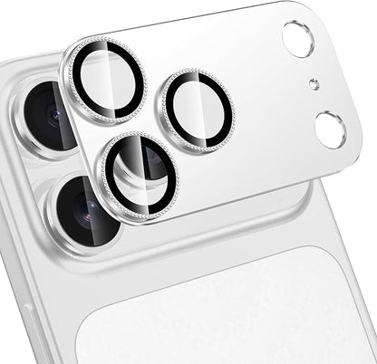 for iPhone 17 Pro Camera Lens Protector, [Military Grade Shatterproof] [Strong Adsorption] [Case Friendly] Full Coverage Metal Aluminum Alloy 9H Tempered Glass Camera Screen Cover, Color