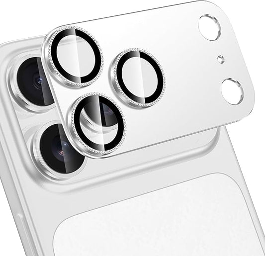 for iPhone 17 Pro Max Camera Lens Protector, [Military Grade Shatterproof] [Strong Adsorption] [Case Friendly] Full Coverage Metal Aluminum Alloy 9H Tempered Glass Camera Screen Cover, Color
