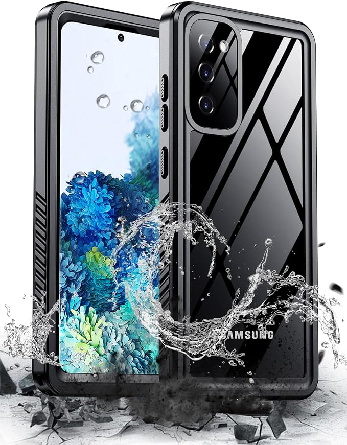 Hualele for Samsung Galaxy S20 FE Case Waterproof, Built in Lens & Screen Protector Rugged Full Body Protective Military Grade Drop Protection IP68 Underwater Cover Case for Galaxy S20 FE 5G Black