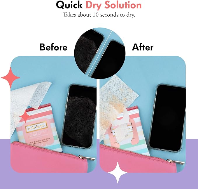 Well-Kept Tech & Lens Wipes - Eyeglass, Screen & Phone Cleaning, Multi-Surface, Lint-Free, Pre Moistened, Streak-Free & Non Scratching - Better Days, 12 Pack (180 Count)