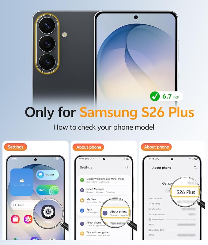 FNTCASE for Samsung Galaxy S26+ Plus Case: [Fit for Magsafe] [Full Camera Protection + Screen Protector] Translucent Matte Military Grade - Shockproof Protective Phone Cover for S26 Plus - Blue