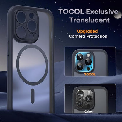 TOCOL for iPhone 13 Pro Max Case, Full Camera Protection, Drop Protection, Compatible with Magsafe, Matte Phone Case for iPhone 13 Pro Max 6.7 inch (Matte Black)