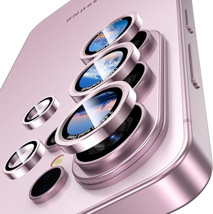 Uyiton for Samsung Galaxy S26 Ultra Camera Lens Protector - [Case-Friendly][Not Easy to Break][Ultra-Thin] Military-Grade Tempered Glass with Aluminum Metal Rear Camera Screen Cover - Pink