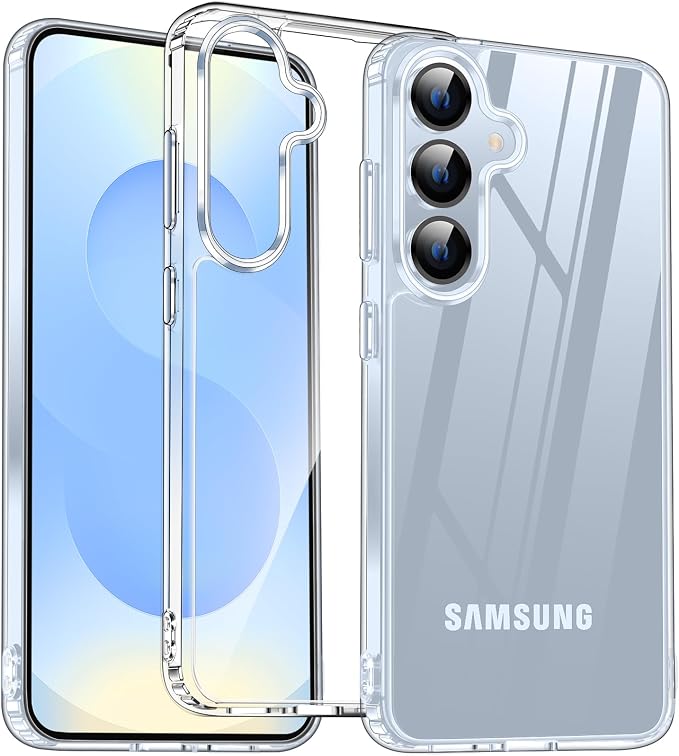 MOZOTER Designed for Samsung Galaxy S25 Case Clear, [Not Yellowing] [15FT Military Grade Drop Protection] Scratch-Resistant Transparent Shockproof Slim Phone Case 6.2 Inch-Clear
