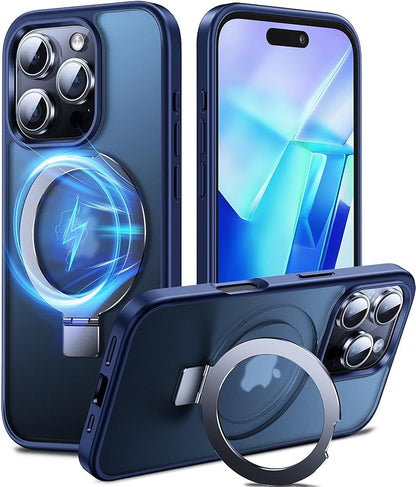 Chicfun 3-in-1 [Magnetic+Kickstand+Ring Holder] for iPhone 16 Pro Case with Stand Ring Holder， Compatible with MagSafe, Military Shockproof Kickstand Phone Case iPhone 16 Pro Cover Blue