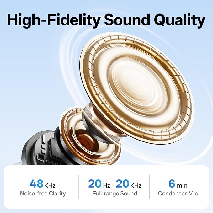 Mini Wireless Lavalier Microphone for iPhone ipad Android, Noise Reduction and Mute, 33h Charging Case, AI Voice Changer, 131FT Range, Mini Lapel Mic for Video Recording, Vlogging, YouTube