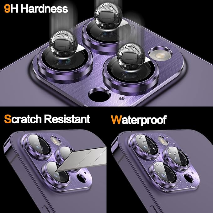 YWXTW Tempered Glass Camera Lens Protector for iPhone 14 Pro Max, 3D Full Coverage Protection, Night Circle Technology, Stronger Adsorption