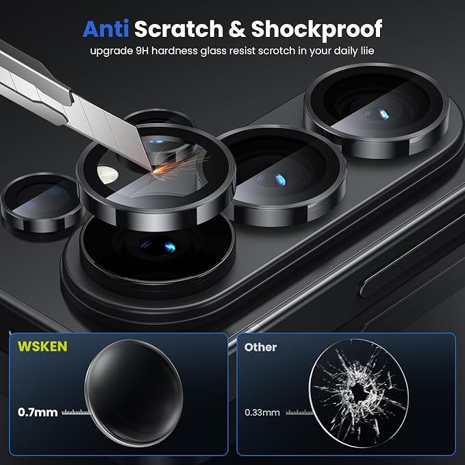 WSKEN for Samsung Galaxy S26 Ultra Camera Lens Protector - Ultra Thin Case Friendly, 9H Shatterproof Tempered Glass with Anti Scratch Metal Circle Camera Screen Protector Cover Accessories, Black