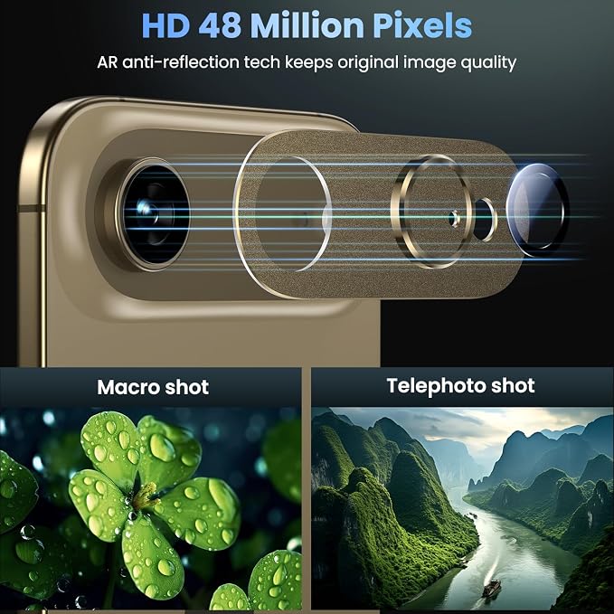 Uyiton Compatible with iPhone Air Camera Lens Protector - [Not Easy to Break][Strong Adsorption][Case-Friendly] Metal Tempered Glass Rear Camera Screen Cover - Brown