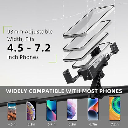 ROCKBROS Bike Phone Holder, Motorcycle Phone Mount, Anti-Shake Cell Phone Holder, 360° Adjustable for iPhone 16, 15 Pro Max/Plus, S9, S10 and More 4.7" to 7" Smartphones，White