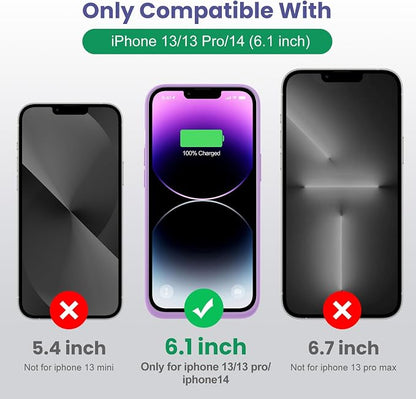 Feob Battery Case for iPhone 13/13 Pro/14,[2025 Upgraded] 7500 mAh Ultra-Slim Portable Extended Charger Cover for iPhone 13/13 Pro/14 Charging Case (6.1 Inch)-Purple