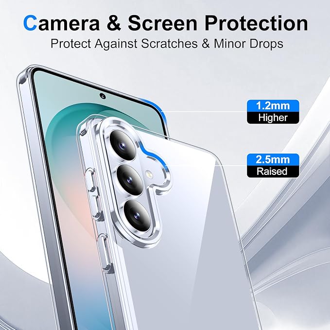 Red2Fire for Samsung Galaxy S26 Case 6.3 Inch,[Crystal Clear][Military Grade Drop Protection] Shockproof Phone Case with 2 Pack Screen Protectors, Anti-Yellowing Slim Cover,Clear