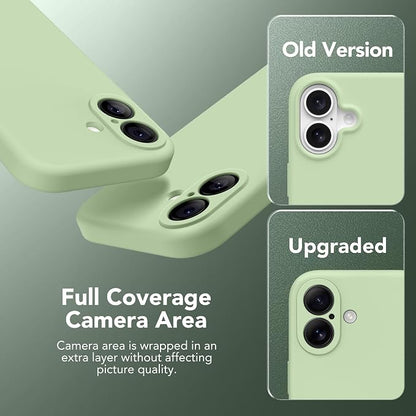 Magnetic for iPhone 16 Case, Compatible with MagSafe, [Screen Protector + Full Camera Protection], Silicone Shockproof Anti-Scratch Protective Phone Case for iPhone 16 6.1", Matcha