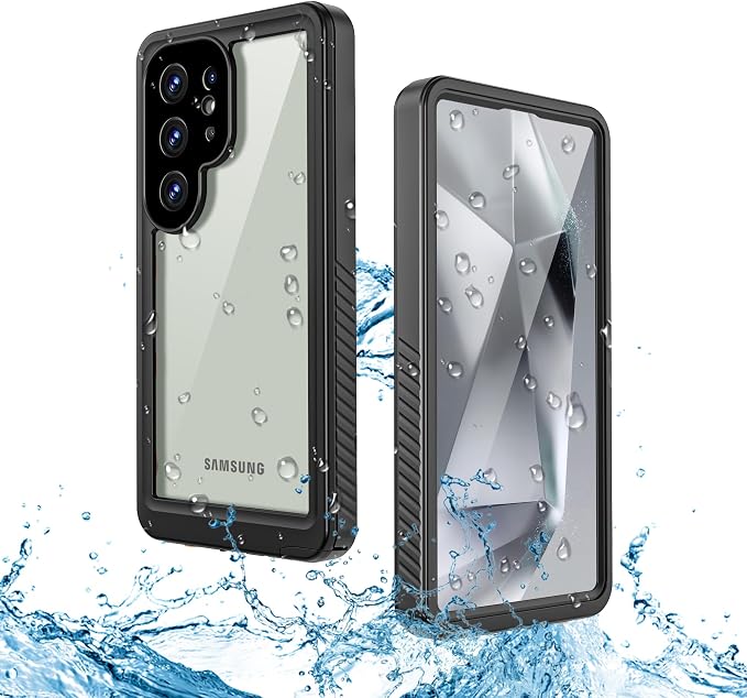 Omio Compatible with Samsung Galaxy S25 Ultra Waterproof Case, Full Body IP68 Waterproof Dustproof Underwater Case Built-in Lens & Screen Protector Military Grade Shockproof Case for Men Women, Black