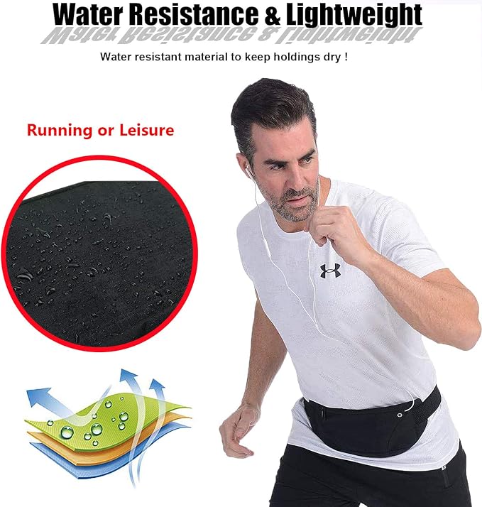 Waterproof Running Belt Bag Waist Pack,Sport Fanny Pack Pouch for Men Women,Runners Phone Holder for iPhone 17 16 15 14 13 12 11 Pro Max XS XR X 8 Plus Galaxy,Workout,Jogging,Exercise,GYM,Dog Walking