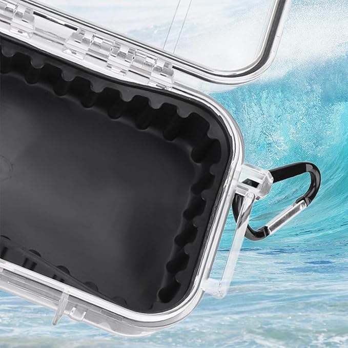 Waterproof Dry Box Protective Case, IP67 Water Resistant Portable Micro Case Watertight Storage Box for Phones, Knives, Wallets, Watches