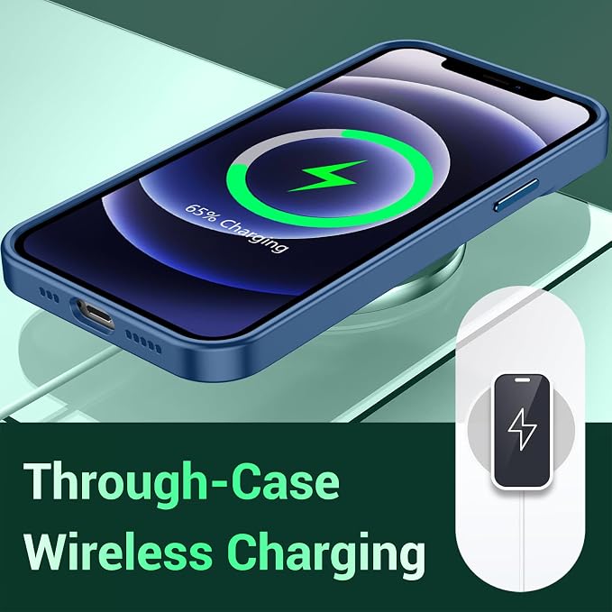 Temdan for iPhone 12 Case Clear [Not Yellowing] Shockproof Slim iPhone 12 Phone Case 6.1 Inch Blue/Clear