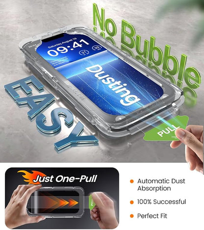 iGluz 4 Pack for iPhone 13 Pro Max Screen Protector with 2-Pack Camera Lens Protector[99.99%HD Clear][9H Tempered Glass][Bubble Free][Easy Installation][Smooth Touch][Anti-fingerprint],4+2 Protection
