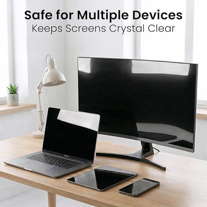 EVEO Screen Wipes (150 Pack) - Electronic Wipes, Computer Screen Cleaner Wipes for Electronics | Computer Screen Wipes Phone Wipes & Lens Wipes for PC, Laptop, Phone, Car & More - Microfiber Included