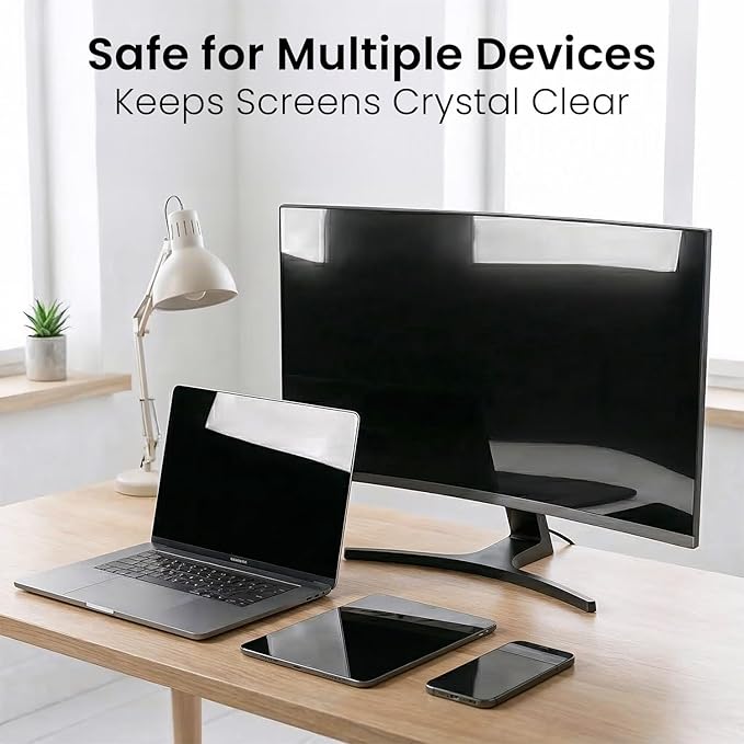 EVEO Screen Wipes - Electronic Wipes, Computer Screen Cleaner Wipes for Electronics | Computer Screen Wipes Phone Wipes & Lens Wipes for PC, Laptop, Phone, Car & More - Microfiber Included (300 Pack)
