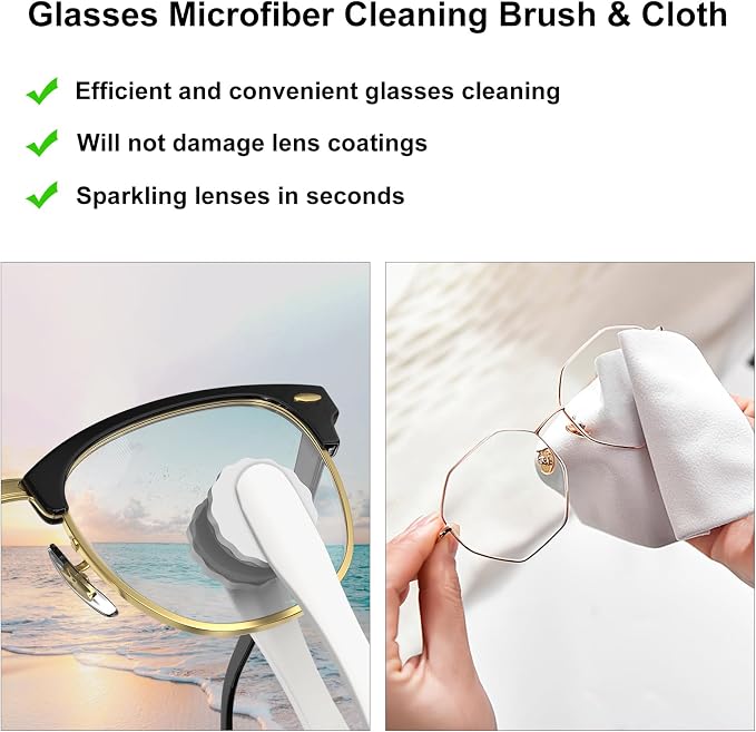 haino Glasses Cleaner, Travel Eyeglass Cleaner, Multifunctional Glasses Cleaning Kit with Microfiber Cleaning Cloth, Portable Screen Cleaner