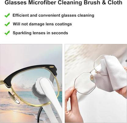 haino Glasses Cleaner, Travel Eyeglass Cleaner, Multifunctional Glasses Cleaning Kit with Microfiber Cleaning Cloth, Portable Screen Cleaner