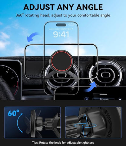 for Magsafe Car Phone Mount for Mercedes Benz A/B/C/E/V/G/Class & Audi A1/A3/A3, Air Vent Car Mount Magnetic Phone Holder Compatible with iPhone 17 Pro Max 16 15 14 13 12, Black