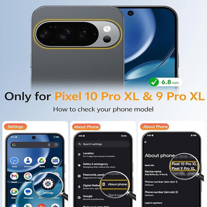 Battery Case for Pixel 9/10 Pro XL, Upgraded 10000mAh Battery Pack Rechargeable Charger Case with Wireless Charging Compatible for Pixel 9/10Pro XL(6.8 inch) External Charging Cover(Black)