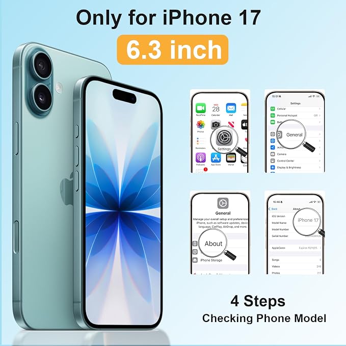 Beasyjoy for iPhone 17 Case Waterproof, Built-in Screen Protector & Full Body Protection, Heavy Duty Rugged Military Shockproof Dustproof Case for Outdoor, Compatible with MagSafe, 6.3 inch Black