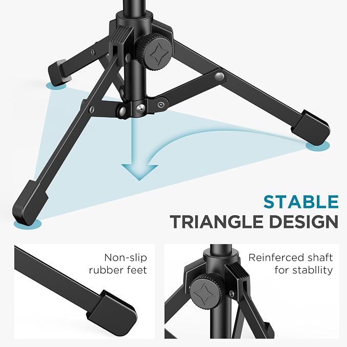 InnoGear Webcam Tripod, Extendable Webcam Stand for Desk Camera Stand Mount with Phone Holder for Webcam C922 C930e C920S C920 C615 C960 C920x BRIO 4K NexiGo N60, Right Light, GoPro with 1/4" Thread