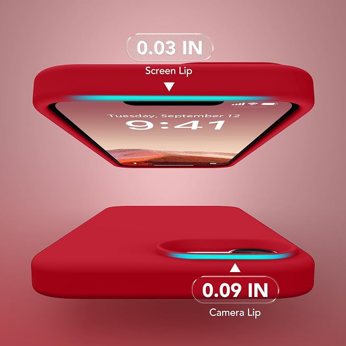 Magnetic for iPhone 17e/iPhone 16e Case, Compatible with MagSafe, [Soft Anti-Scratch Microfiber Lining] Slim Silicone Shockproof Protective Phone Case for iPhone 17e/16e 6.1", Deep Red