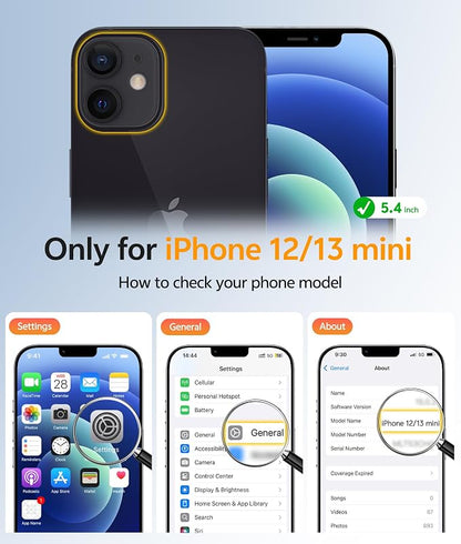 FNTCASE for iPhone 13 Mini Case: for iPhone 12 Mini Case [Compatible with Magsafe] Translucent Matte Magnetic Phone Cover - Military Grade Drop Protection Shockproof Protective Cases - Blue