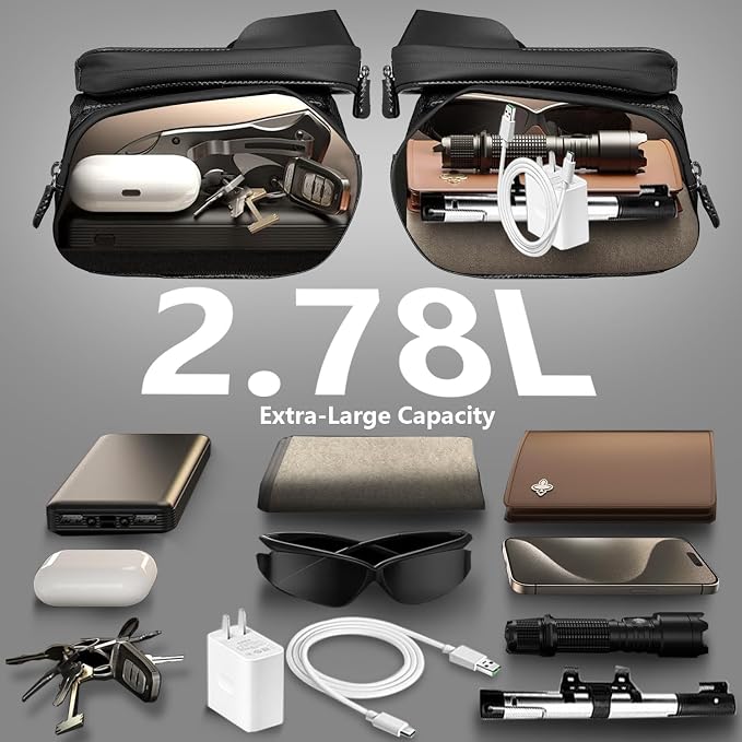 Bike Frame Bag - 2.73L Detachable Touchscreen Pouch with EVA Hardcase & 360 Swivel, Waterproof Top Tube Bike Bag/Handlebar Mount for iPhone/Samsung up to 7" - MTB/Road/Ebike Accessories