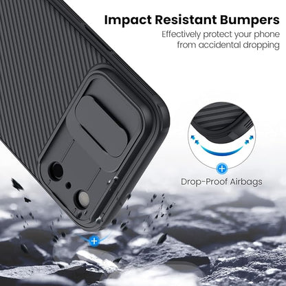 Nillkin for iPhone 17 Pro Max Case with Slide Camera Cover, Thin Slim Fit, Shockproof Protective, Protector Privacy, Phone Case iPhone 17 Pro Max Camera Lens Protector 6.9 inch, Black