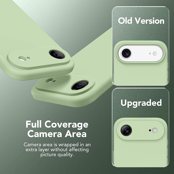 Magnetic for iPhone Air Case, Compatible with MagSafe, [Full Camera Protection][Screen Protector] Silicone Shockproof Protective Phone Case for iPhone 17 Air 6.5", Matcha