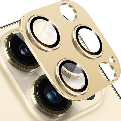 for iPhone 14 Pro and iPhone 14 Pro Max Camera Lens Protector, Anti-Scratch Tempered Glass Camera Screen Protector Shockproof Full Protective Camera Cover Case Friendly Lens Cover-Gold