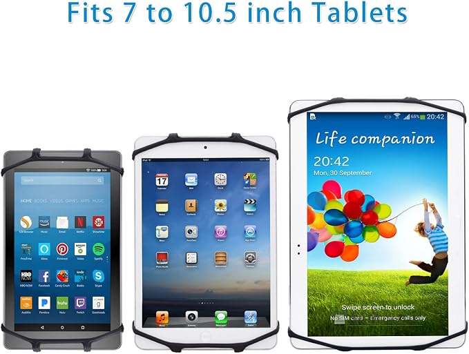 TFY Universal Car Headrest Mount Silicon Holder for 7-10.5 Inch Tablets and iPads