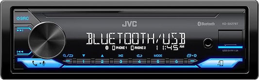 JVC KD-SX27BT Car Stereo with Bluetooth, 100W Digital Media Receiver, 1.5A USB to Charge Devices, Single DIN Head Unit, AM/FM, Aux-in, JVC Remote App