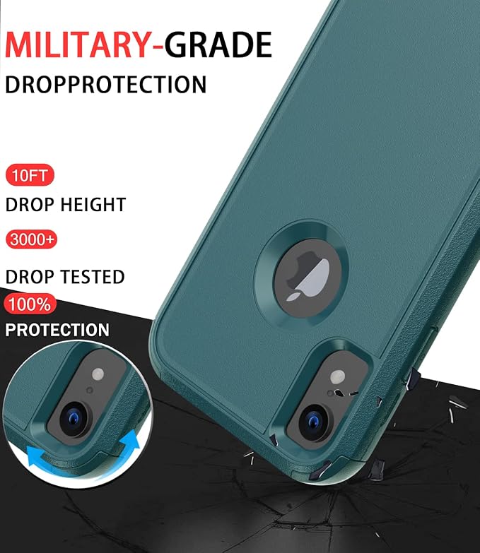 Diverbox for iPhone Xr Case [Shockproof] [Dropproof] [Dust-Proof],Heavy Duty Protection Phone Case Cover for Apple iPhone XR (Dark Green)