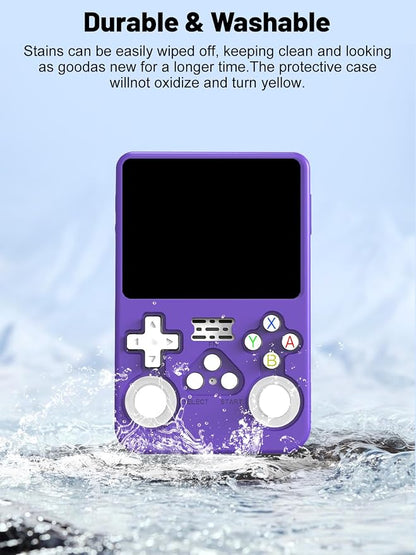 Silicone Protective Case for Anbernic R36S Game Console, Full-Body Protective Cover with Precise Cutout, Shockproof Dustproof Protector Sleeve & Scratch-Resistant Sleeve (Purple)