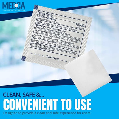 MEDca Alcohol Prep Pads, Sterile, Medium, 2-Ply Pack of 100