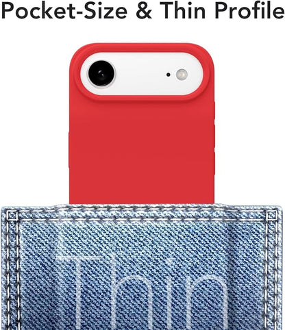 for iPhone 17 Air Case Silicone Compatible with Magsafe Case, Ultra Slim Thin Magnetic Phone Cases Mag Safe, Cute Soft Rubber Gel TPU Matte Plain Wireless Charging Cover for Women, Red