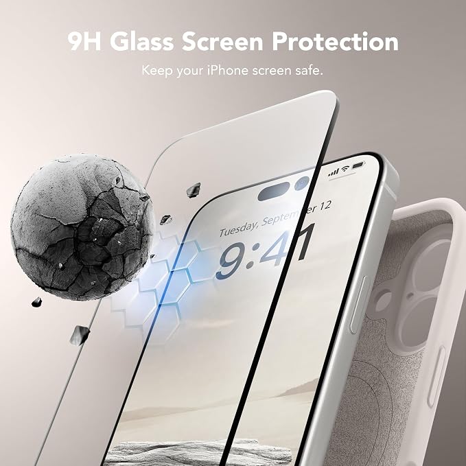 Magnetic for iPhone 17 Case, Compatible with MagSafe, [Full Camera Protection][Screen Protector] Silicone Shockproof Protective Phone Case for iPhone 17 6.3", Stone