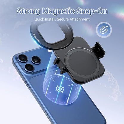 67mm Universal Magnetic Lens Filter Mount Adapter for iPhone Air 17 16 Pro Max Plus, iPhone Lens Filter Attachment with 1/4" Screw & Cold Shoe for Vlogging Live Streaming Video Recording (No Filter)