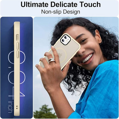 MOCCA Strong Magnetic for iPhone 12 Case/iPhone 12 Pro Case, Compatible with Magsafe, Mil-Grade Drop Protection, Slim Shockproof Translucent Protective Phone Case for iPhone 12/12 Pro, Light Gold
