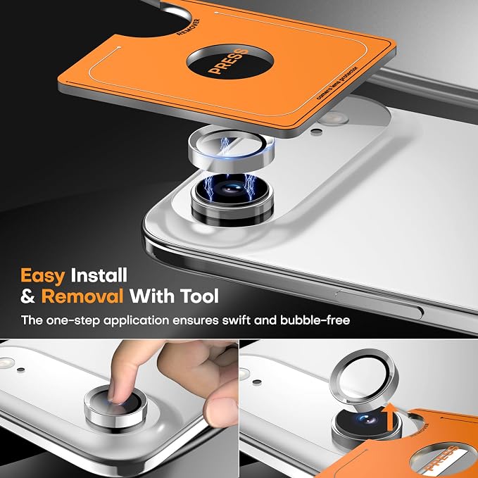 Camera Lens Protector for iPhone Air,Tempered Glass Metal Individual Camera Cover Screen[Anti-drop] Case Friendly- Cloud White