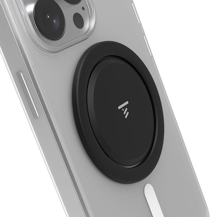 Tango Ultra Thin Grip for MagSafe: One Hand Open, Stand, 10x Expandable, Space Grade Steel, Removable for Wireless Charging. Half The Thickness, Twice The Fidget - Black